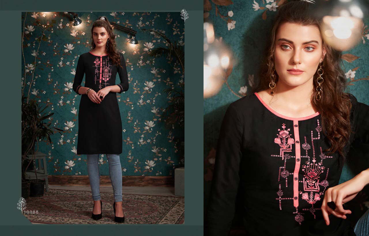 Lily Vol-16 Kajree Rayon Embroidery Wholesale Kurti Lily Vol-16 Kajree Rayon Embroidery Wholesale Kurti